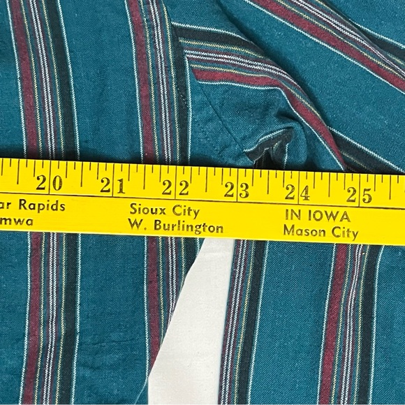 Vintage Men’s Oskkosh B’Gosh Striped Teal Shirt Size Large - Picture 15 of 16
